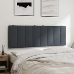 vidaXL Coussin de tête de lit Hanko gris foncé 137 cm velours
