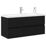 vidaXL Cabinet de lavabo Chêne noir 100 x 39 x 62 cm Bois d'ingénierie