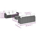 vidaXL Salon de jardin avec coussins 7 Pièces beige résine tressée