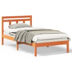 vidaXL Cadre de lit Marron Bois massif en pin
