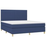 vidaXL Sommier à lattes de lit avec matelas Bleu 160x200 cm Tissu