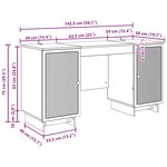 vidaXL Bureau Chêne artisanal Bois d'ingénierie 142 5 x 50 x 75 cm