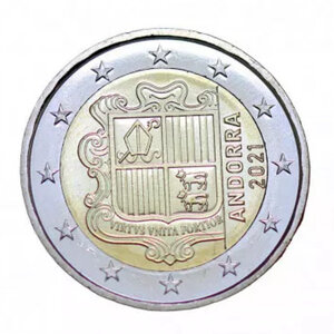 2 euros Andorre 2021 face nationale - Armoiries.