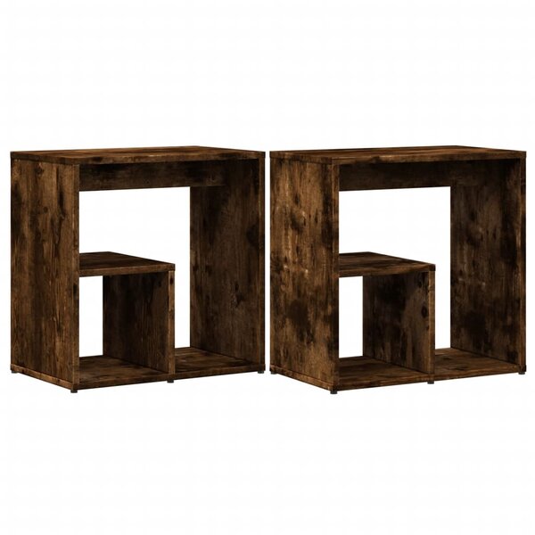 vidaXL Tables d'appoint 2 Pièces chêne fumé 50x30x50 cm bois d'ingénierie