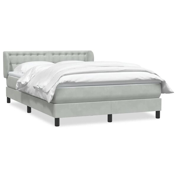 vidaXL Sommier à lattes de lit et matelas gris clair 160x210cm velours
