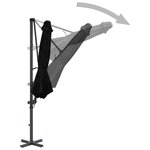 vidaXL Parasol de jardin en porte-à-faux avec mât en aluminium noir