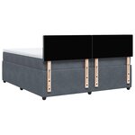 vidaXL Sommier à lattes de lit et matelas Gris foncé 200x200cm Velours