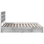 vidaXL Lit de Rangement Gris béton 200 x 200 cm Bois d'ingénierie