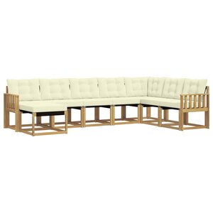 vidaXL Ensemble de canapés d'extérieur 8 Pièces Blanc et crème