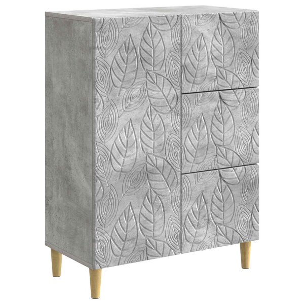 vidaXL Buffet Gris béton 66 x 34 5 x 90 cm Bois d'ingénierie
