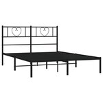 vidaXL Cadre de lit métal avec tête de lit noir 150x200 cm