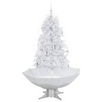 vidaXL Arbre de Noël neigeux avec base de parapluie Blanc 170 cm