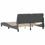 vidaXL Cadre de lit sans matelas gris foncé 160x200 cm tissu