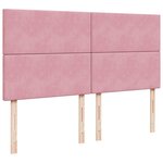 vidaXL Sommier à lattes de lit avec matelas Rose 180x200 cm Velours
