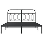 vidaXL Cadre de lit métal avec tête de lit noir 150x200 cm