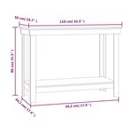 vidaXL Banc de travail Blanc 110x50x80 cm Bois de pin massif