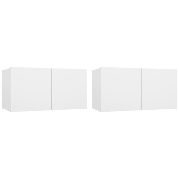 vidaXL Meubles TV suspendus 2 Pièces Blanc 60x30x30 cm