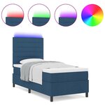 vidaXL Lit à ressorts avec matelas Bleu 100 x 200 cm tissu