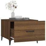 vidaXL Table basse avec pieds en métal Chêne marron 50x50x40 cm