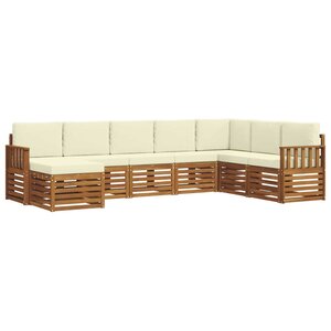 vidaXL Ensemble de canapés d'extérieur 8 Pièces Naturel et Crème