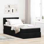 vidaXL Cadre de lit ottoman avec matelas noir 90x190 cm tissu