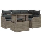 vidaXL Ensemble de canapé de jardin 5 Pièces Gris Poly Rattan