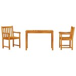 vidaXL Ensemble de salle à manger pour jardin 3 Pièces Marron