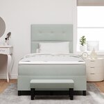 vidaXL Lit à ressort avec matelas et banc gris clair 120x190 cm en velours
