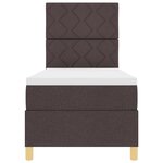 vidaXL Lit avec sommier marron foncé 80x200 cm Tissu