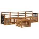 vidaXL Ensemble de canapés d'extérieur 5 Pièces Naturel