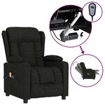 vidaXL Fauteuil électrique de massage Noir Tissu