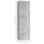 vidaXL Ensemble de meuble TV 5 Pièces Gris béton Bois d'ingénierie
