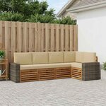 vidaXL Ensemble de canapé d'angle avec coussin 5 Pièces Naturel et Beige