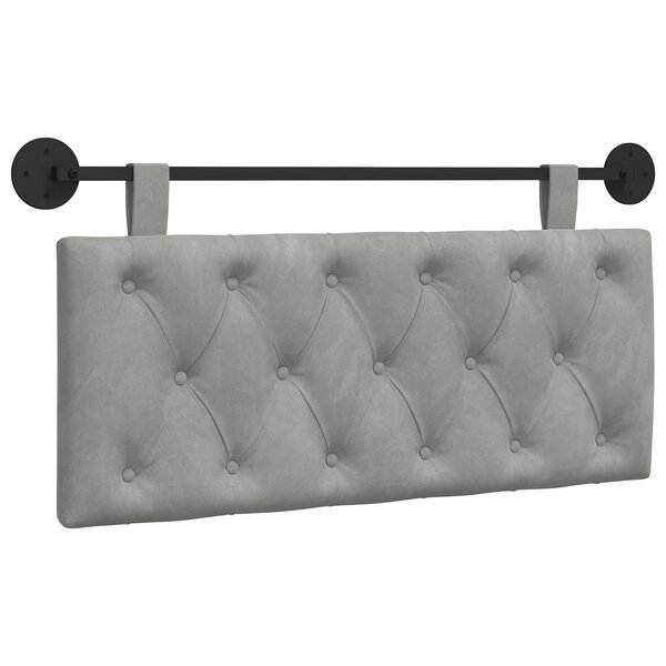 vidaXL Tête de lit suspendue Gris clair Velours