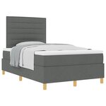 vidaXL Lit à ressorts avec matelas gris foncé  petit lit double en tissu