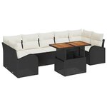 vidaXL Ensemble de canapé de jardin avec coussin 8 Pièces Noir et crème
