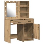 vidaXL Ensemble de table de maquillage avec LED 2 Pièces Chêne artisanal