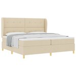 vidaXL Lit à ressorts avec matelas gris foncé 90x190 cm Crème tissu