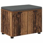 vidaXL Banc d'entrée avec coussin Bois ancien 60 x 38 x 46 cm