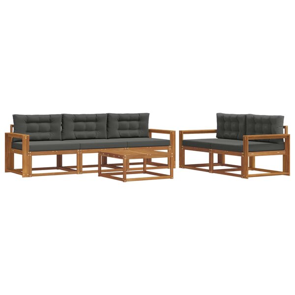 vidaXL Ensemble de canapés d'extérieur 6 Pièces Naturel et Anthracite