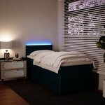 vidaXL Sommier à lattes de lit avec matelas bleu 80x200 cm velours