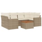 vidaXL Salon de jardin avec coussins 7 Pièces beige résine tressée