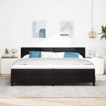 vidaXL Lit à ressorts avec matelas Noir 200 x 200 cm Velours