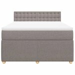 vidaXL Sommier à lattes de lit avec matelas Taupe 140x200 cm Tissu