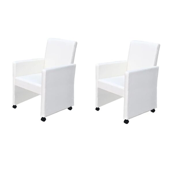 vidaXL Chaises à manger lot de 2 blanc similicuir