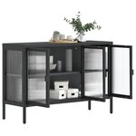 vidaXL Buffet noir 105x35x70 cm verre et acier