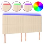vidaXL Tête de lit à LED Crème 160x5x118/128 cm Tissu