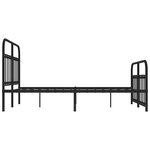vidaXL Cadre de lit métal sans matelas avec pied de lit noir 135x190cm