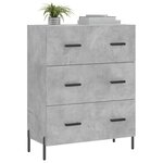 vidaXL Buffet gris béton 69 5x34x90 cm bois d'ingénierie