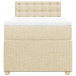 vidaXL Sommier à lattes de lit avec matelas Crème 90x200 cm Tissu